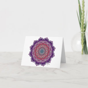 Purple-Pink Floral Mandala Card