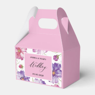  Purple Pink Floral Wedding  Favor Box