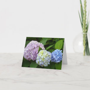 Purple pink flowers elegant Hydrangeas Card