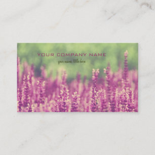 Purple Pink Flowers Field Business Card