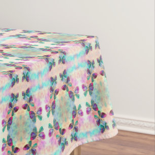 Purple Pink Flying Butterflies Tablecloth