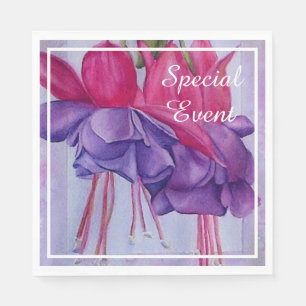Purple Pink Fuchsias Napkin
