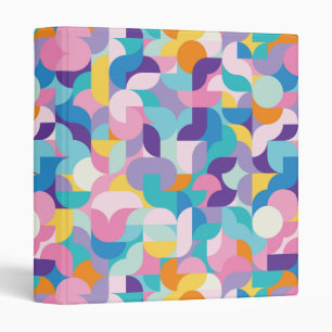 Purple & Pink Geometric Pattern Binder
