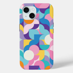 Purple & Pink Geometric Pattern iPhone 15 Case