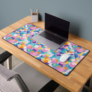 Purple & Pink Geometric Pattern Desk Mat