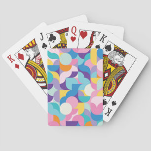 Purple & Pink Geometric Pattern Playing Cards