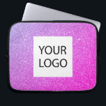 Purple Pink Glitter - Custom Logo Promotional Laptop Sleeve<br><div class="desc">Purple and Pink Ombre Modern and Professional Faux Glitter and Sparkle Elegant Custom Logo Promotional Corporate Laptop Bag or Sleeve Promotional Case for a Beauty Industry Gift. This case can be customized to include your company or business logo.</div>