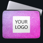 Purple Pink Glitter - Custom Logo Promotional Laptop Sleeve<br><div class="desc">Purple and Pink Ombre Modern and Professional Faux Glitter and Sparkle Elegant Custom Logo Promotional Corporate Laptop Bag or Sleeve Promotional Case for a Beauty Industry Gift. This case can be customized to include your company or business logo.</div>