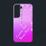 Purple Pink Glitter Custom Text Your Name Samsung Galaxy Case<br><div class="desc">Your Samsung Galaxy Cases or iPhone Cases with Custom Text Purple Pink Glitter Sparkle Drips Wedding or Party Supplies / Gift - Add Your Unique Text / Name or Remove Text - Make Your Special Gift - Resize and move or remove and add text / elements with customization tool. Design...</div>