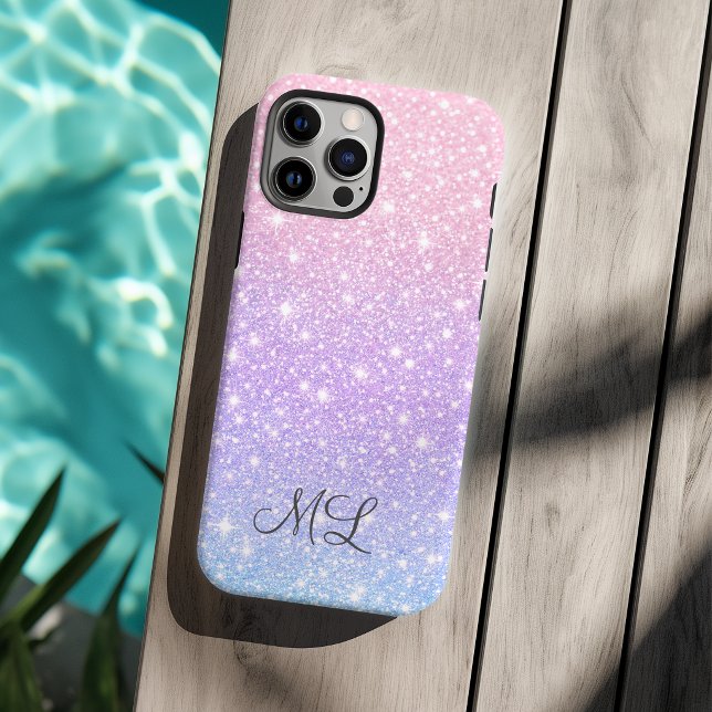 Purple & Pink Glitter Effect Personalized Initials (Creator Uploaded)