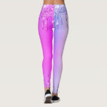 Purple Pink Glitter Sparkly Drips Party Leggings<br><div class="desc">Leggings with Purple Pink Neon Glitter Sparkly Drip Dance Party Modern Gift- Add Your Unique Text - Make Your Special Gift - Resize and move or remove and add text / elements with customization tool. Design by MIGNED. Please see my other projects. You can also transfer this designs to more...</div>