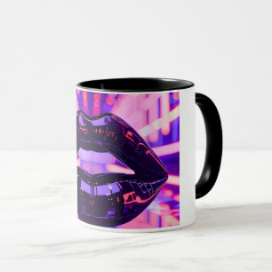 Purple Pink Glossy lip Mug