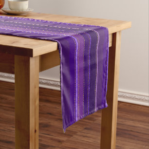 Purple Pink Gold Dots & Stripes Long Table Runner