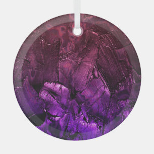 Purple Pink Gradient: Dark Abstract Glass Ornament