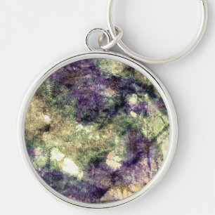 Purple pink green black colourful abstract grunge keychain