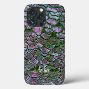 Purple Pink Green Metallic Pattern Personalized iPhone 13 Pro Case