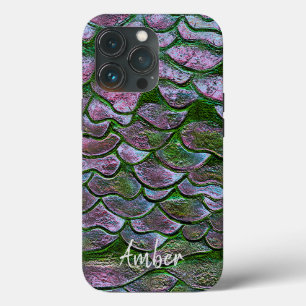 Purple Pink Green Metallic Pattern Personalized iPhone 13 Pro Case