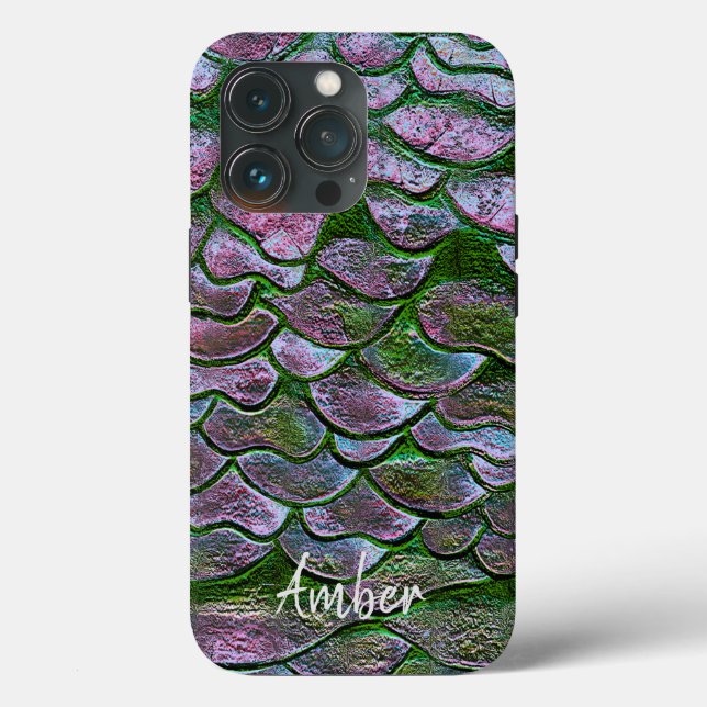 Purple Pink Green Metallic Pattern Personalized Case-Mate iPhone Case (Back)