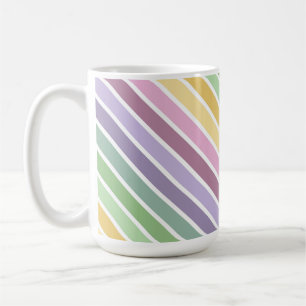 PURPLE PINK GREEN YELLOW EASTER STRIPES COFFEE MUG