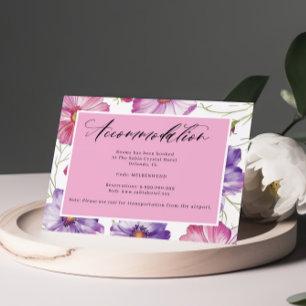 Purple Pink Handwritten Accommodation Enclosure Card