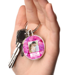 Purple Pink Hearts I Text Back Immediately  Keychain