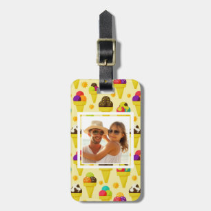 Purple & Pink Ice Cream Cones Add Your Photo Luggage Tag