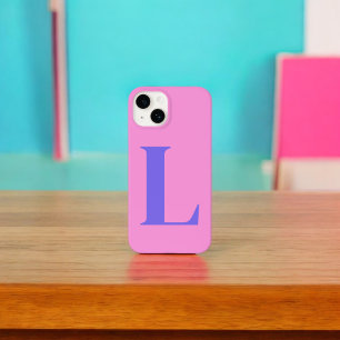 Purple Pink Initial Personalized Monogram Design Case-Mate iPhone 14 Case