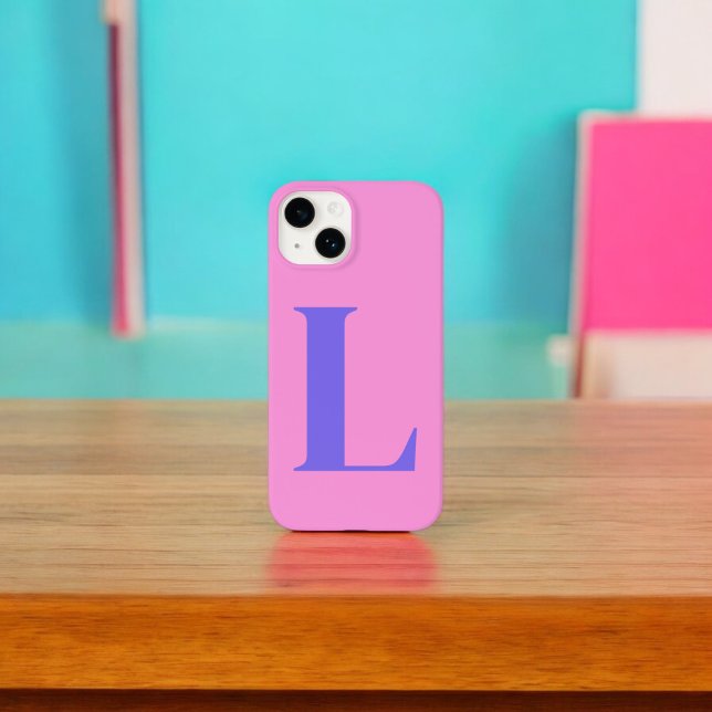 Purple Pink Initial Personalized Monogram Design  Case-Mate iPhone Case (Creator Uploaded)