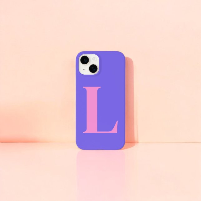 Purple Pink Initial Personalized Monogram Design  Case-Mate iPhone Case (Creator Uploaded)
