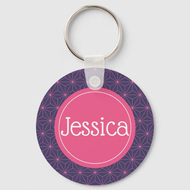 Purple Pink Lazer Keychain (Front)