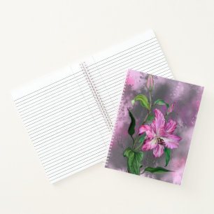 Purple Pink Lily Flowers Notebook Lilies