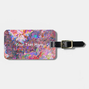 Purple/Pink Marble Swirl Personalized Luggage Tag