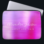 Purple Pink Metallic Monogram Business Laptop Sleeve<br><div class="desc">Modern Purple and Pink Ombre Girly Make Up and Hair Beauty Salon Faux Metallic Stainless Elegant Monogram Promotional Laptop Bag or Sleeve Promotional (promo) advertisement Case. This classy professional business computer case can be customized to include your monogrammed script signature name and job title profession or position.</div>