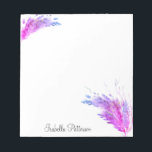 Purple Pink Modern Boho Pampas Grass Foliage Notepad<br><div class="desc">Personalized stationary with elegant boho bouquet of dried pampas grass and branches with faux glitter effect.</div>