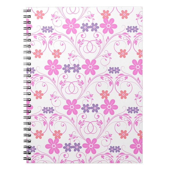 Purple & Pink Modern Floral Notebook (Front)