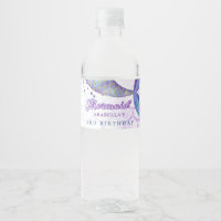 Purple Pink Modern Glitter Mermaid Birthday
