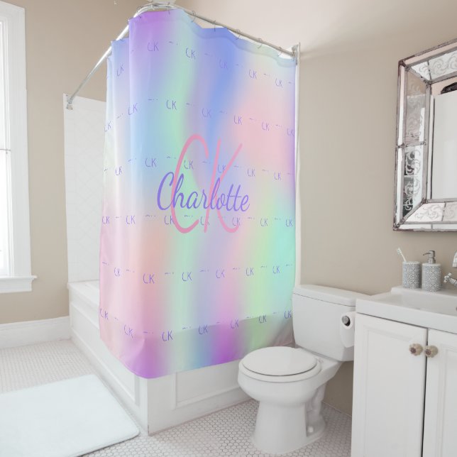 Purple pink monogram holographic (In Situ)