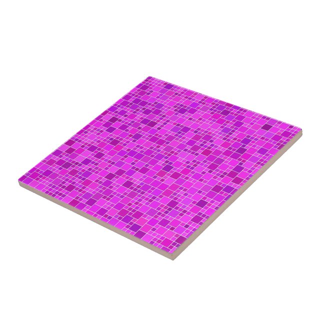 Purple Pink Mosaic Design Ceramic Tile (Side)
