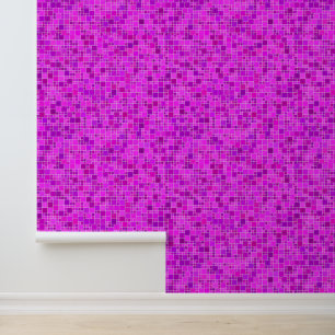 Purple Pink Mosaic Pattern Wallpaper
