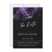 Purple & Pink Nebula Save the Date Card