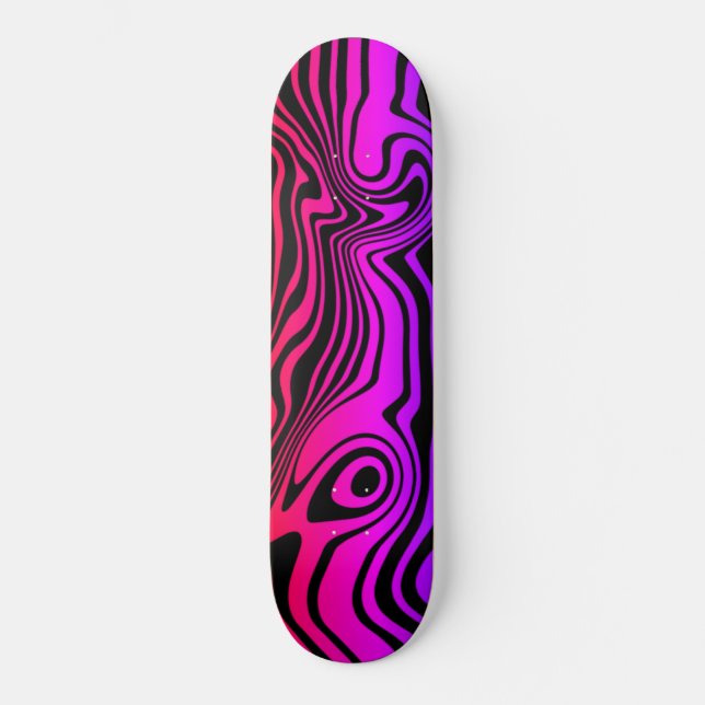 Purple Pink Neon Colour Skateboard (Front)