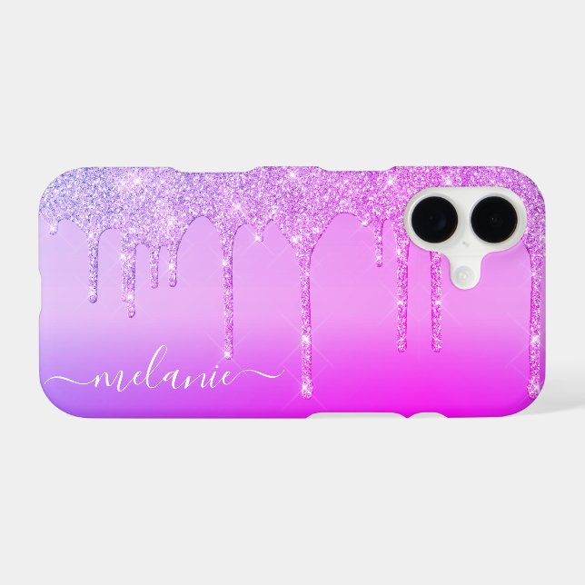 Purple Pink Neon Colours Personalized Your Name (Back Horizontal)