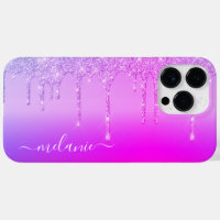 Purple Pink Neon Glitter Personalized Custom Name