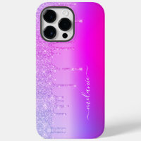 Purple Pink Neon Glitter Personalized Custom Name