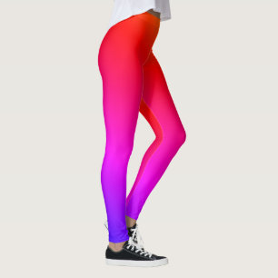 Purple Pink Neon Light Gradient Party Leggings