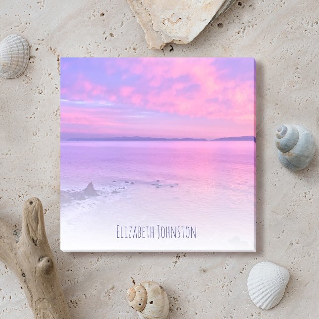 Purple Pink Ocean California Sunset Photo Custom Post-it Notes (Creator Uploaded)