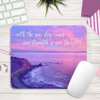 Purple Pink Ocean Sunset Photo Inspirational Quote