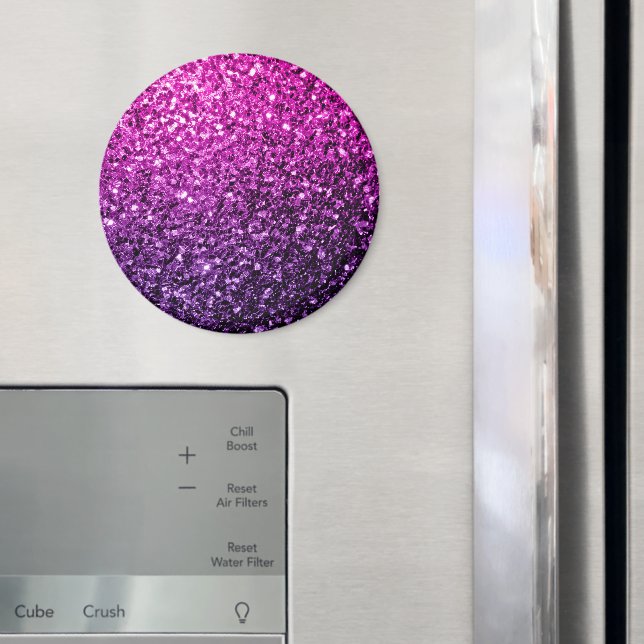 Purple Pink Ombre faux glitter sparkles Magnet (In Situ (Fridge))