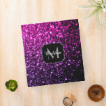 Purple Pink Ombre faux glitter sparkles Monogram Binder<br><div class="desc">Personalize with your initial and name. Beautiful girly glamourous pink and purple gradient shiny glitters sparkles. Photo of pink and purple sparkles not actual glitter!</div>