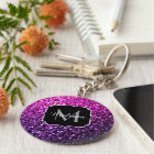 Purple Pink Ombre faux glitter sparkles Monogram